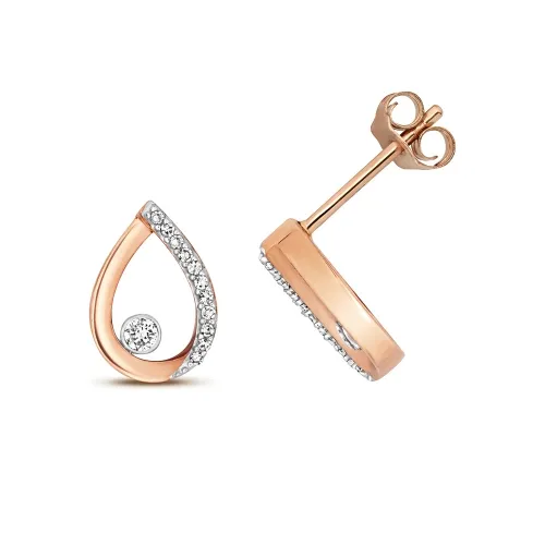 DIAMOND PEAR SHAPE STUDS 0.09ct  rose gold